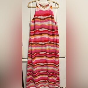 LOFT Multicolor Striped Maxi Dress